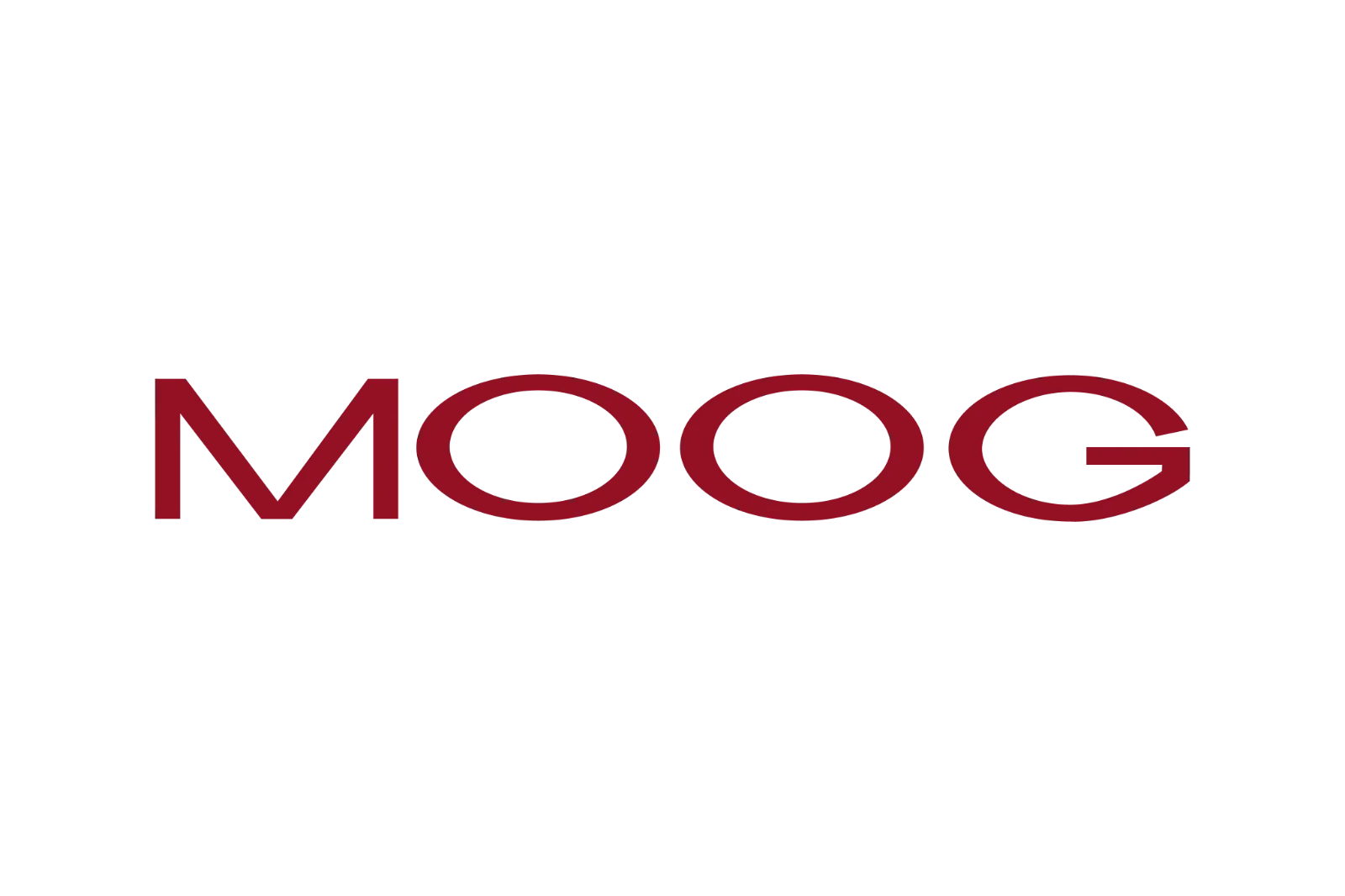 Moog Red Wordmark on Black Background Free PNG
