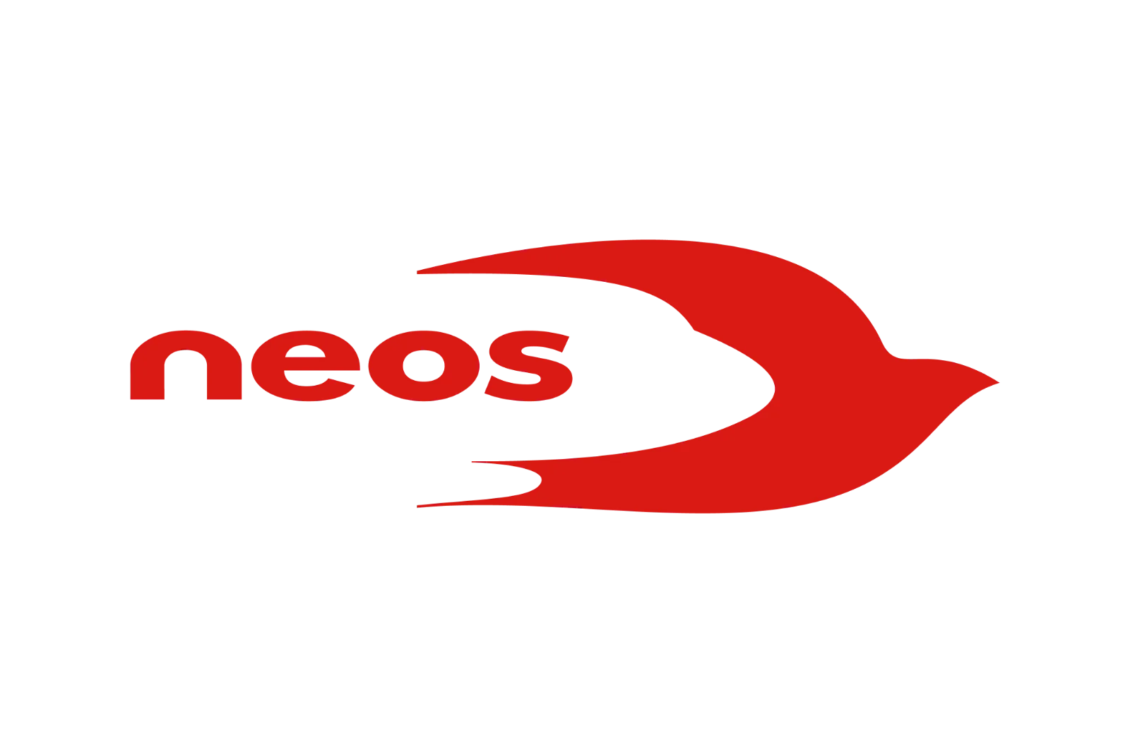 Neos Airline Logo in Red on Black – Free PNG