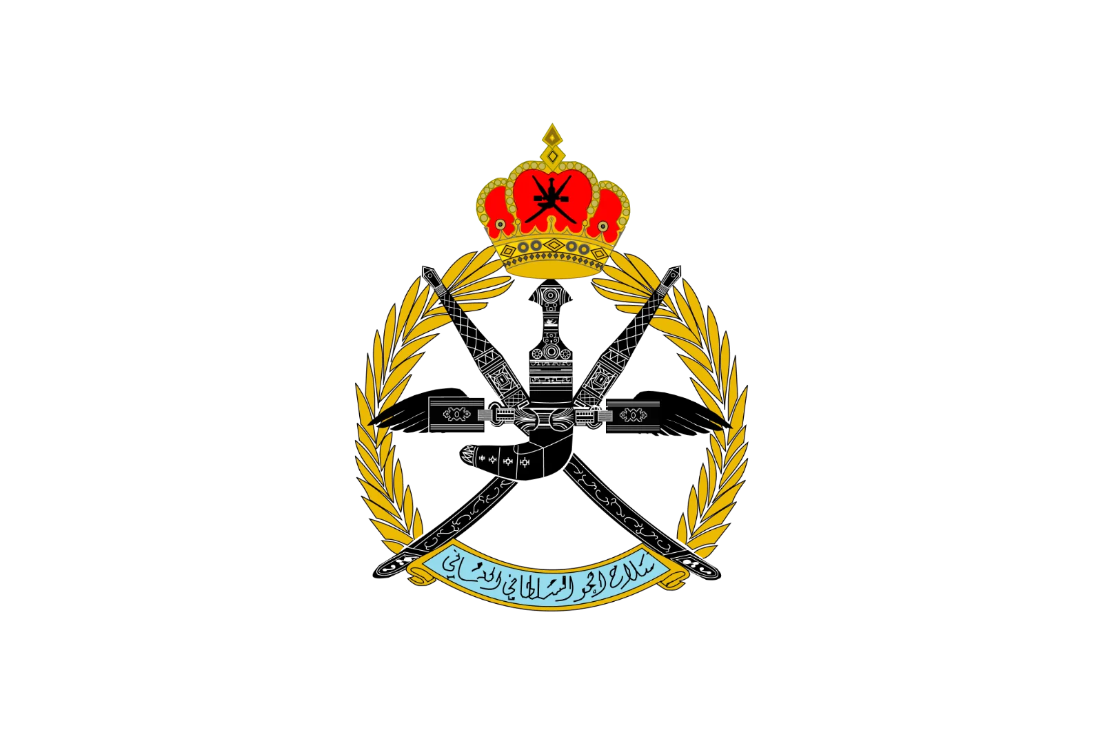 Oman Royal Air Force Emblem with Crown and Crossed Swords - Free PNG