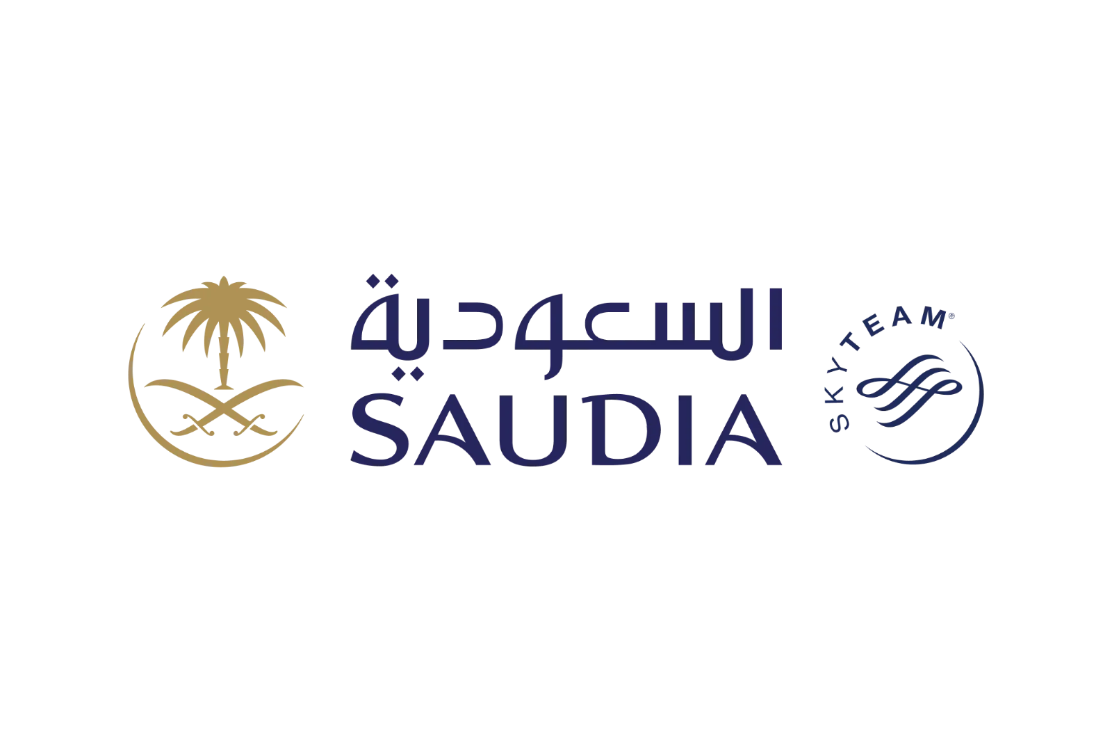 Saudia Airline Logo with SkyTeam Mark Free PNG