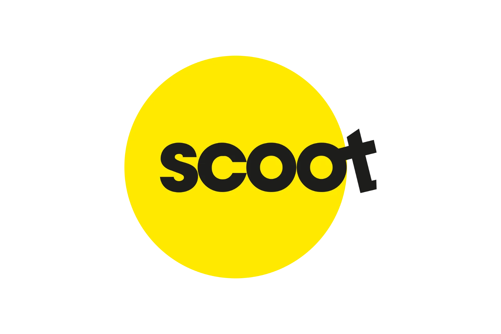 Scoot Wordmark in a Yellow Circle Free PNG