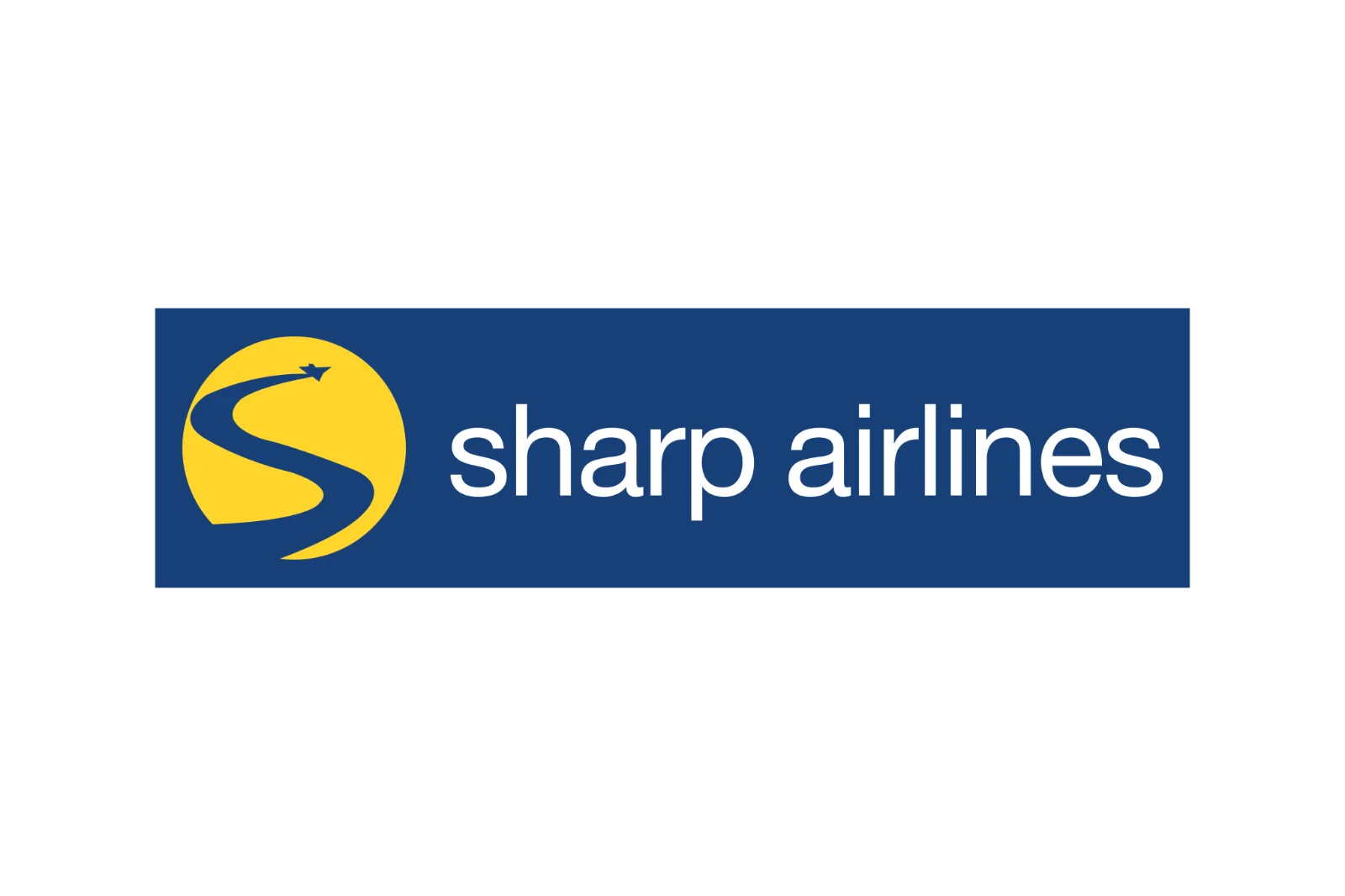 Sharp Airlines Logo on Blue Banner Free PNG