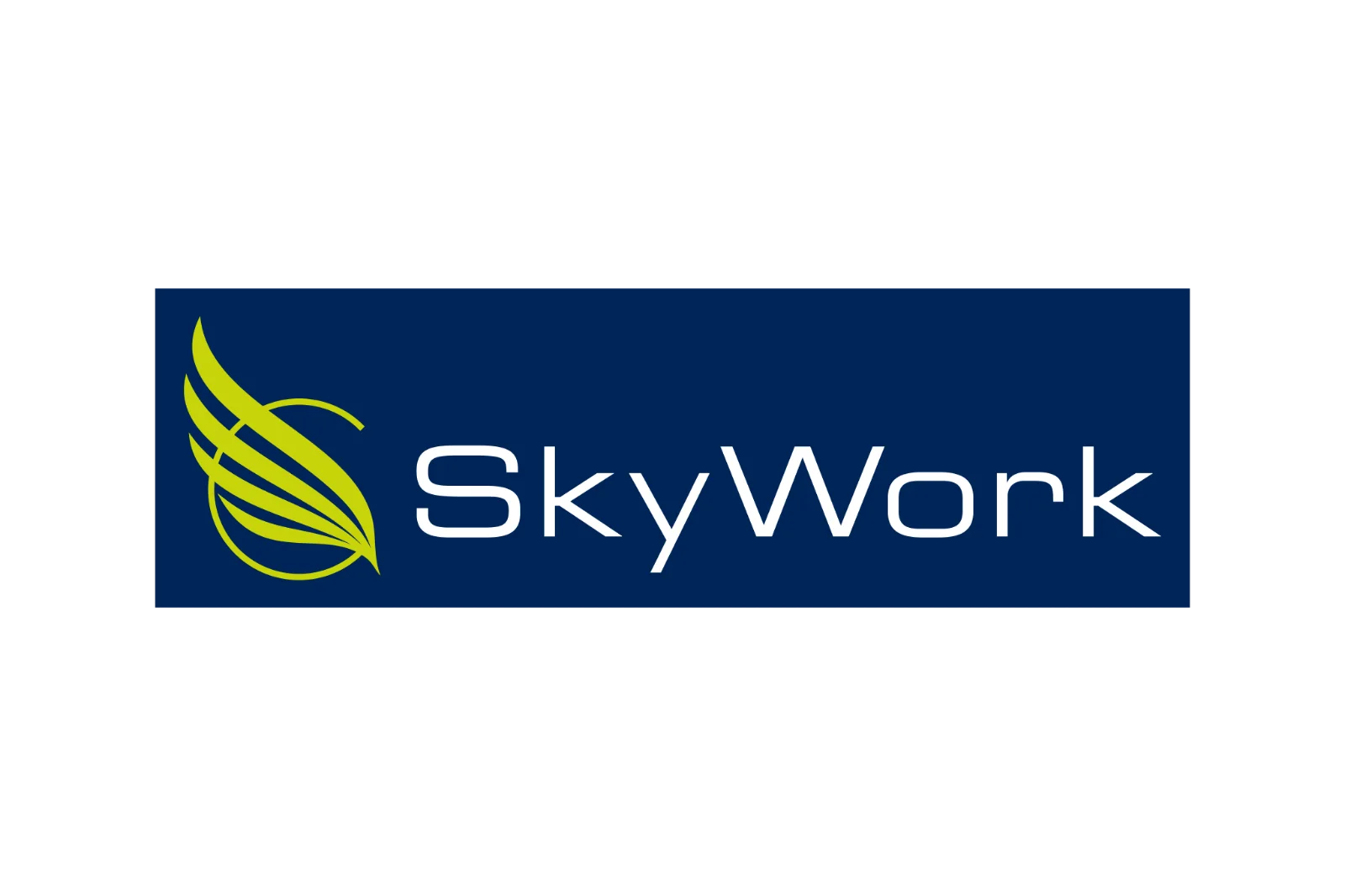 SkyWork Logo with Lime Feather Emblem Free PNG