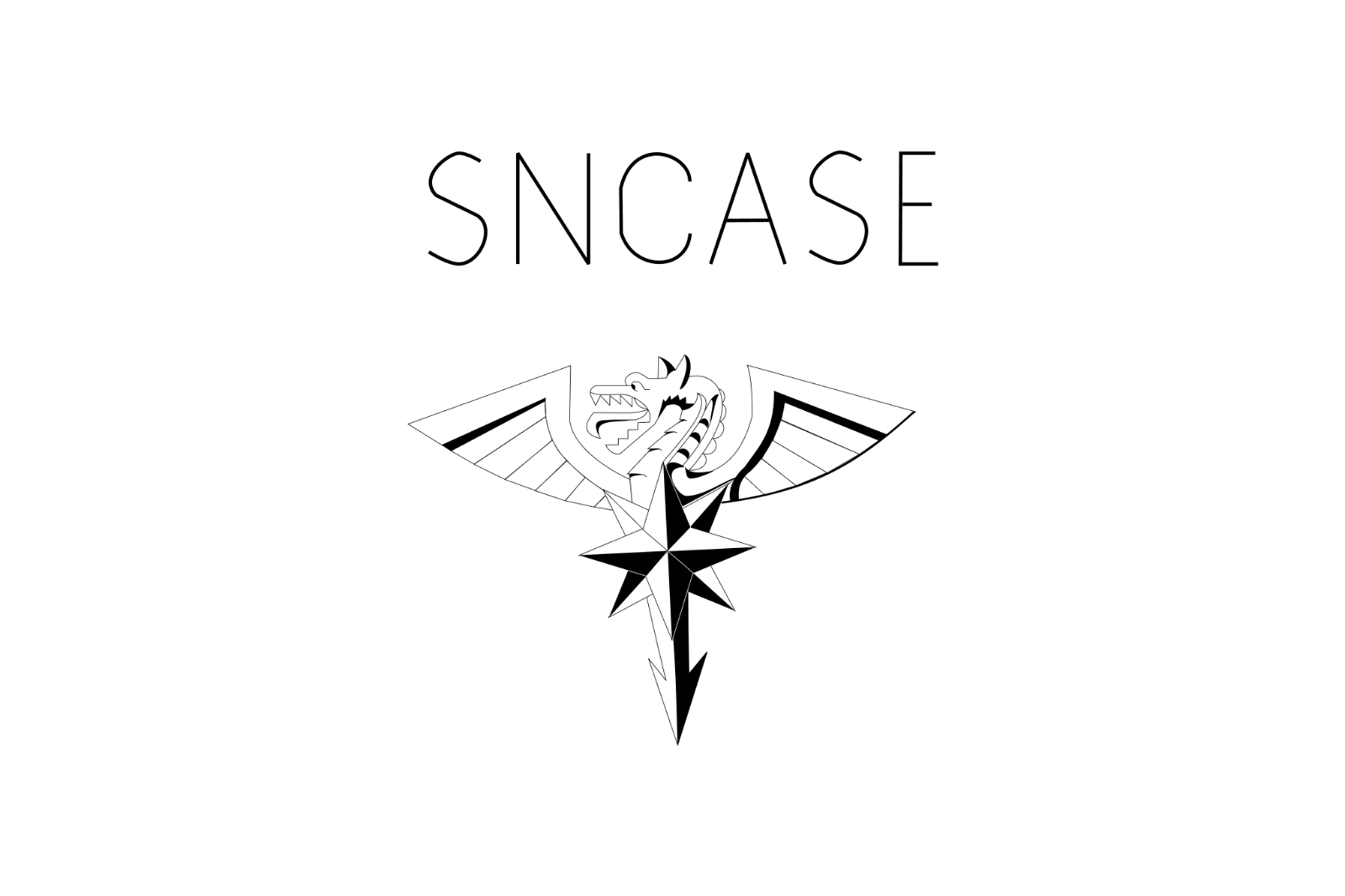 Geometric Black and White Compass Star Free PNG