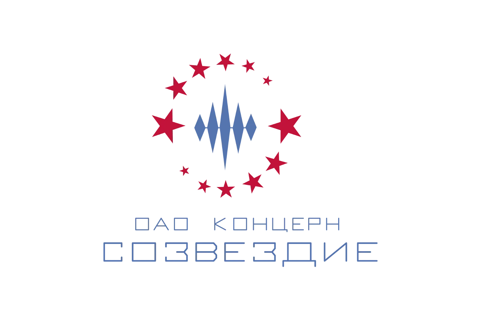 Sozvezdie Logo with Red Stars and Cyrillic Text Free PNG
