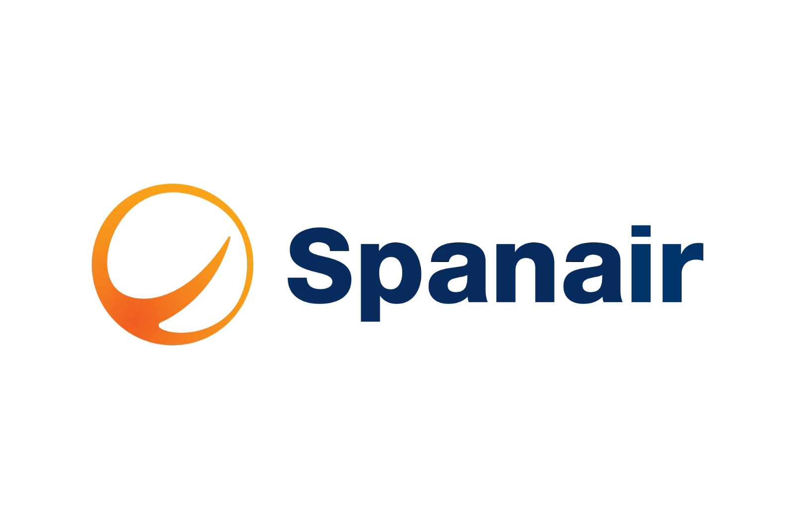 Spanair Logo with Orange Swoosh Free PNG