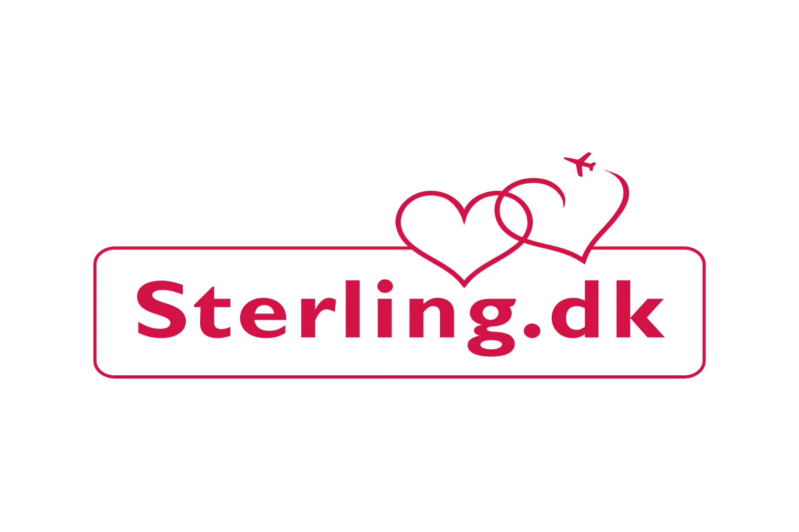 Sterling.dk Airline Logo with Hearts and Airplane Free PNG