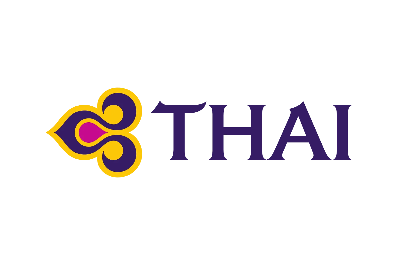 Thai Airways Logo with THAI Wordmark Free PNG