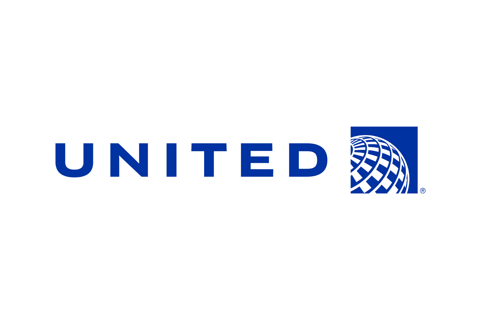 United Airlines Blue Wordmark and Globe Logo Free PNG