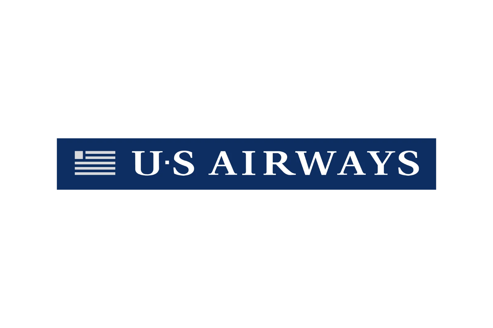 US Airways Wordmark and Emblem on Blue Banner Free PNG