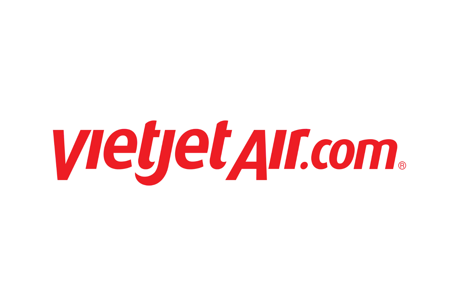 VietJetAir.com Red Wordmark on Black Background Free PNG