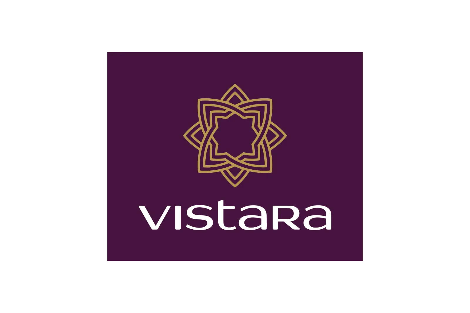 Vistara Logo with Gold Geometric Emblem - Free PNG