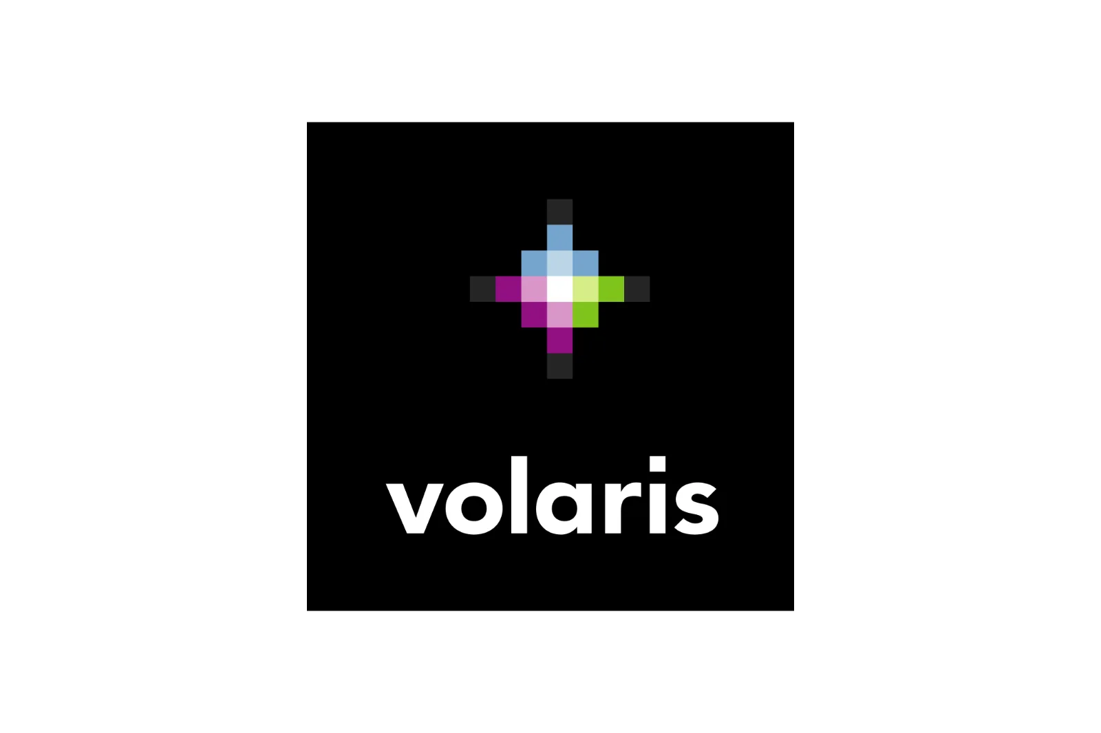 Volaris Logo with Pixelated Multicolor Cross Free PNG