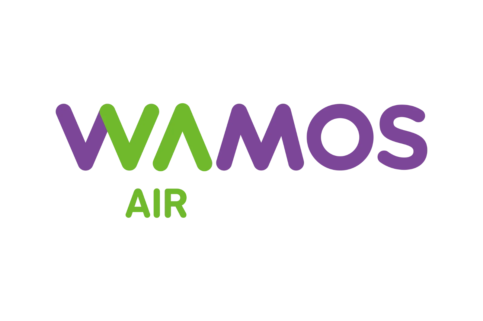 Wamos Air Logo in Purple and Green | Free PNG