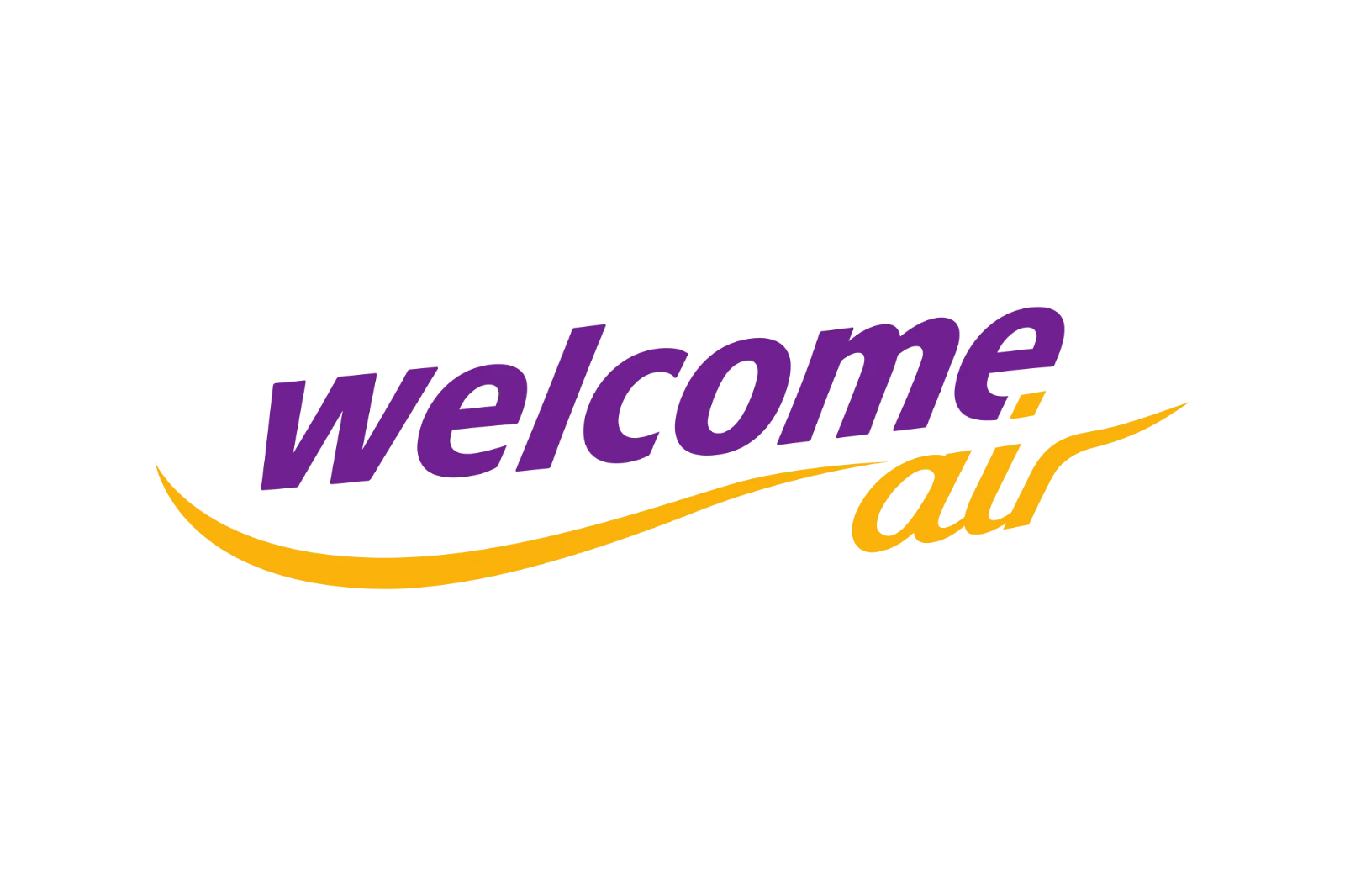 Purple and Yellow Welcome Air Lettering Free PNG