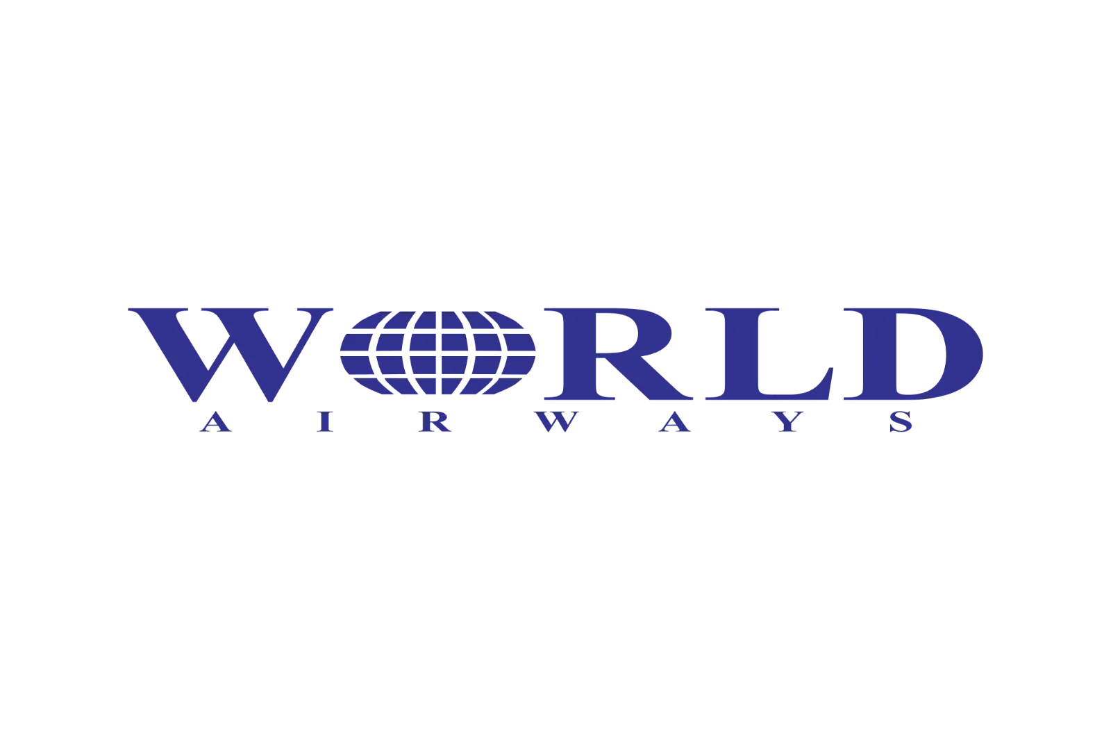 World Airways Blue Globe Wordmark Free PNG