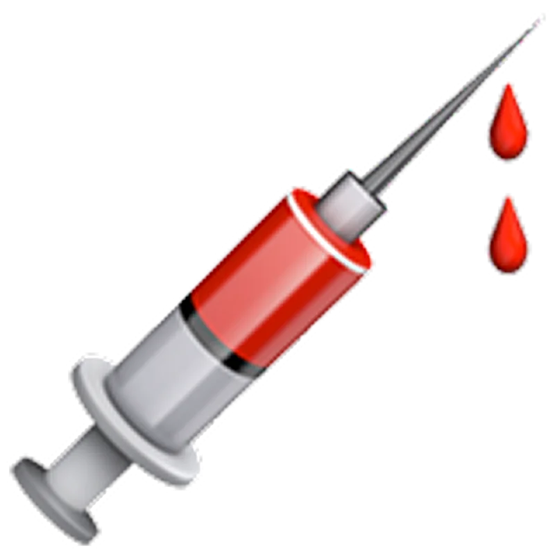 Red-Filled Syringe with Blood Drops Free PNG