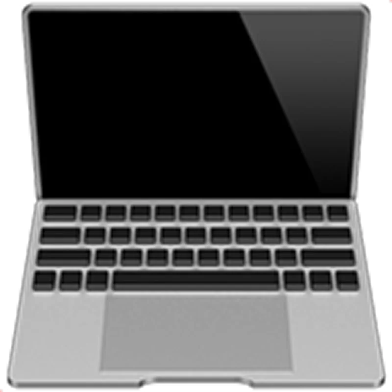 Open Silver Laptop with Blank Screen Free PNG