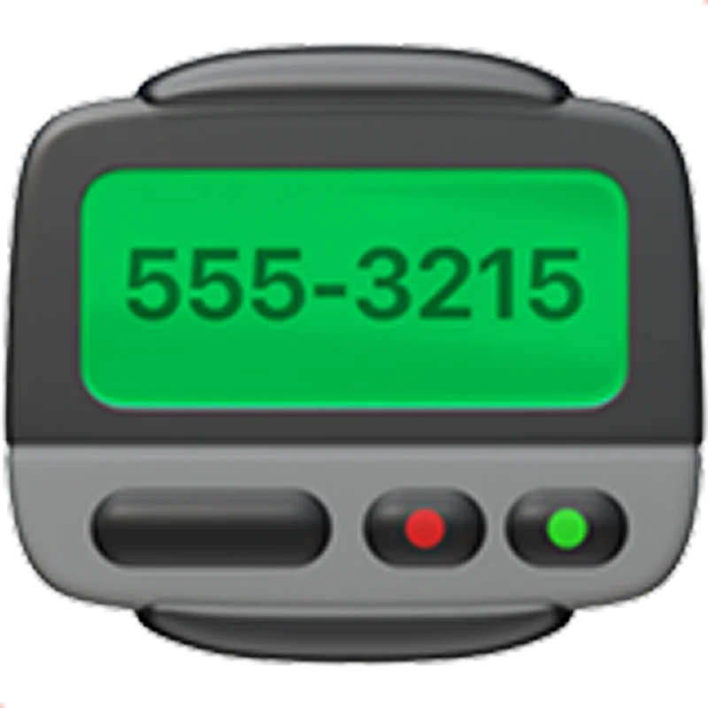 Gray Pager with Green Display Free PNG