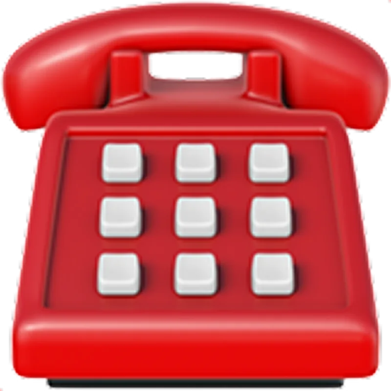 Red Vintage Telephone with Keypad Free PNG