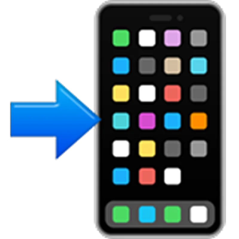Smartphone with Blue Arrow Free PNG