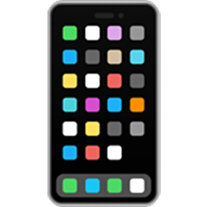 Black Smartphone with Colorful App Icons Free PNG