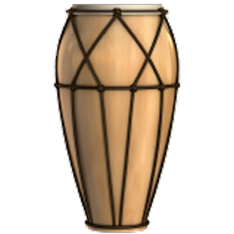 Rope-Laced Wooden Hand Drum Free PNG