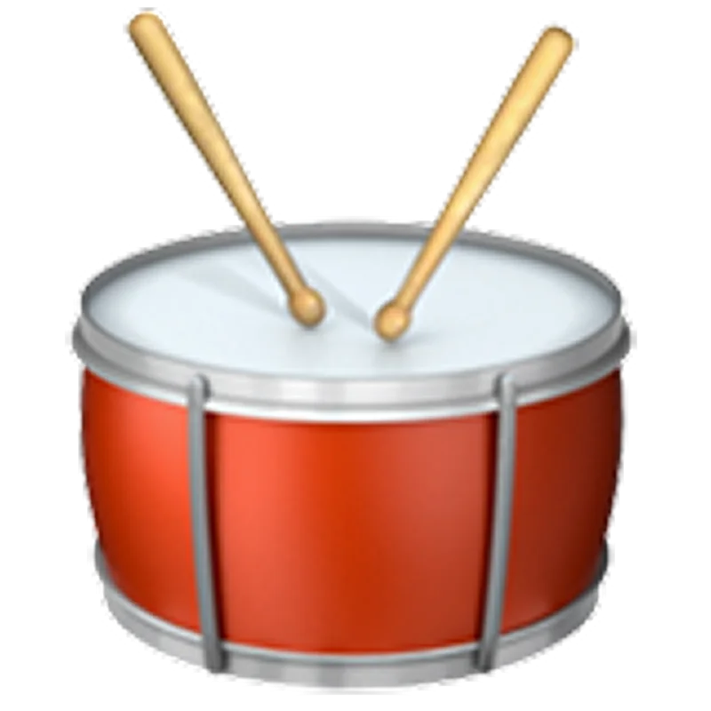 Red Marching Drum with Drumsticks Free PNG