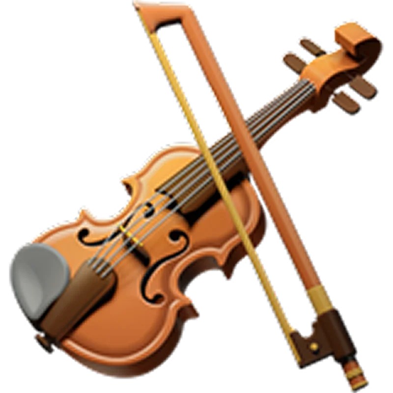 Brown Violin and Bow Free PNG