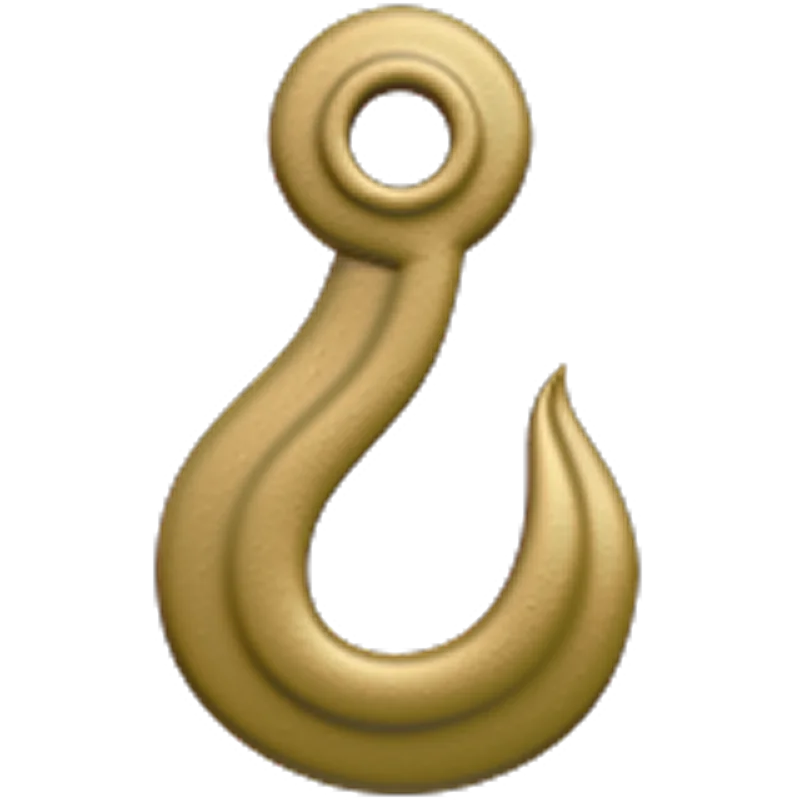 Golden Fishing Hook Free PNG