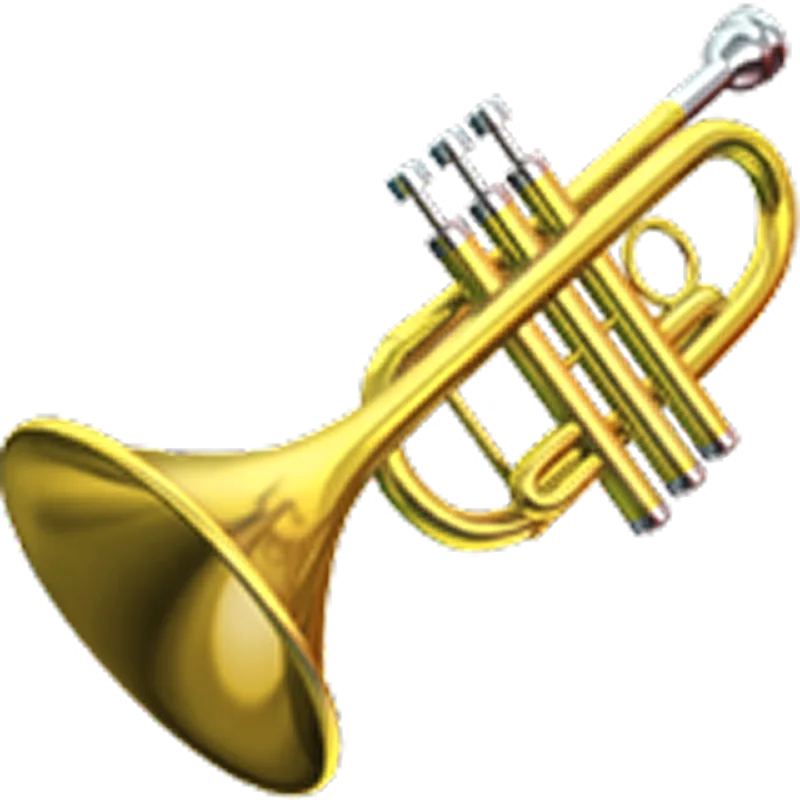 Golden Trumpet with Silver Valves - Free PNG
