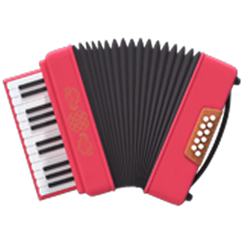 Red Accordion with Piano Keys and Bellows Free PNG
