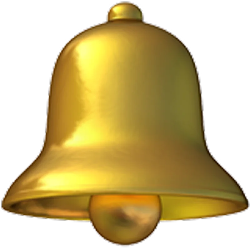Polished Golden Bell Icon Free PNG