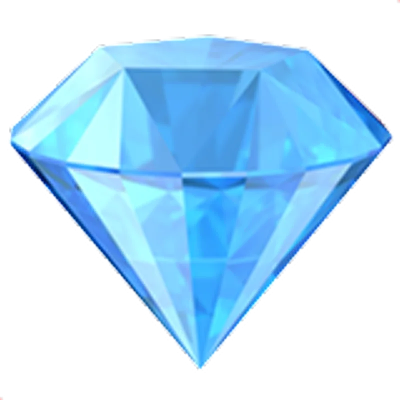 Faceted Blue Diamond Gemstone Icon Free PNG