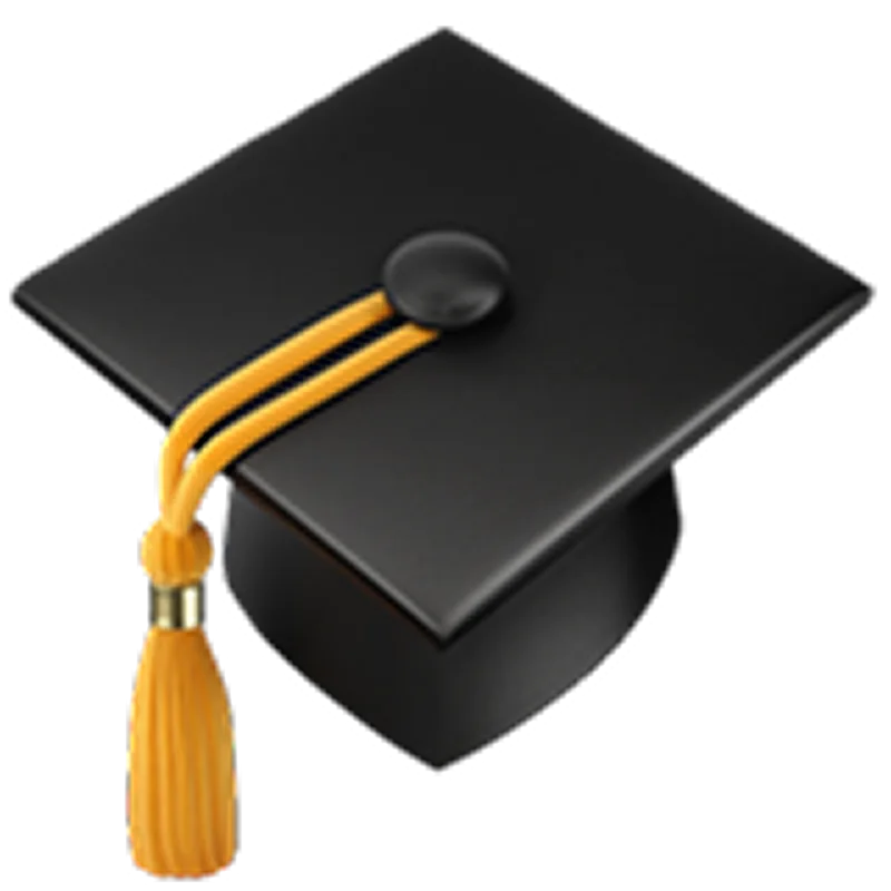 Black Graduation Cap with Gold Tassel Free PNG