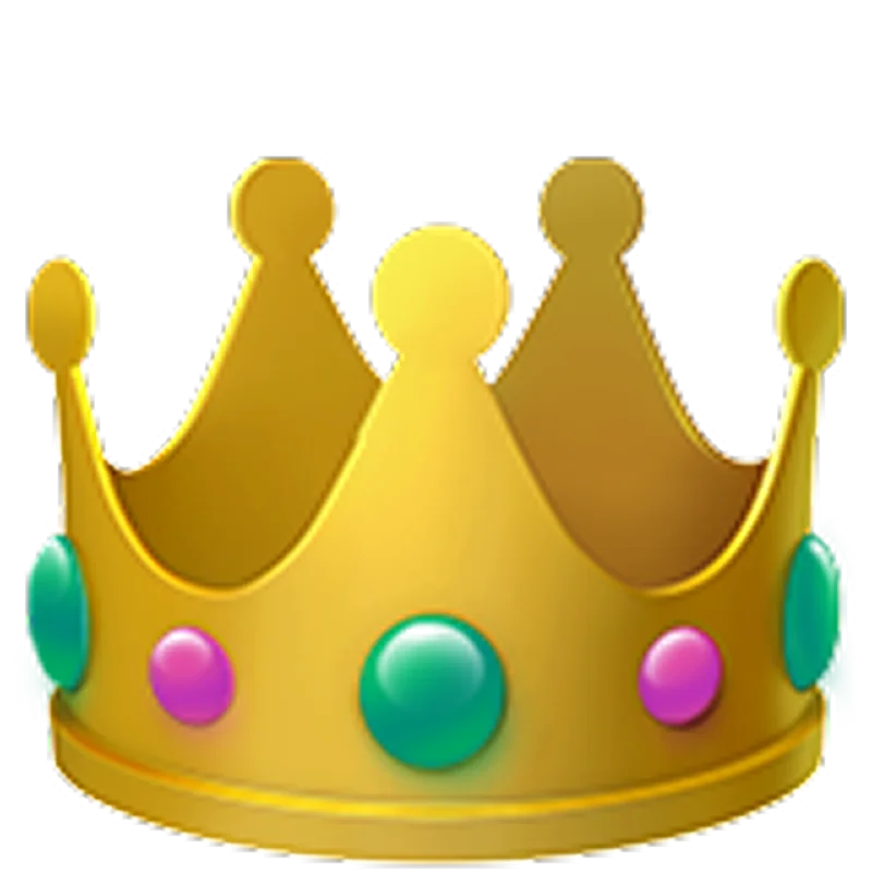 Golden Crown with Colorful Jewels Free PNG
