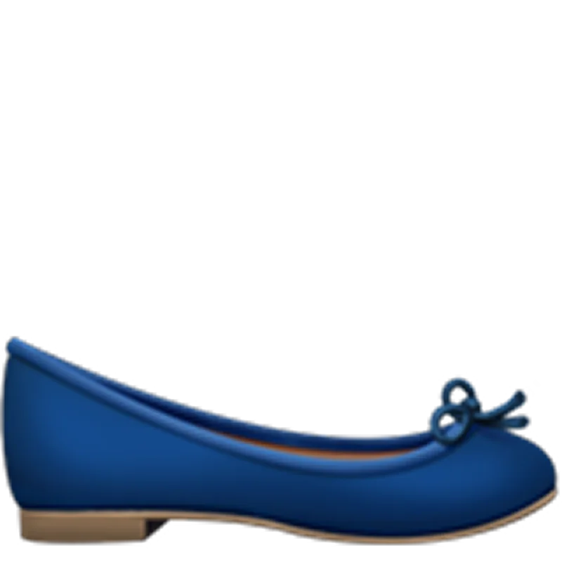 Blue Ballet Flat Shoe with Bow | Free PNG