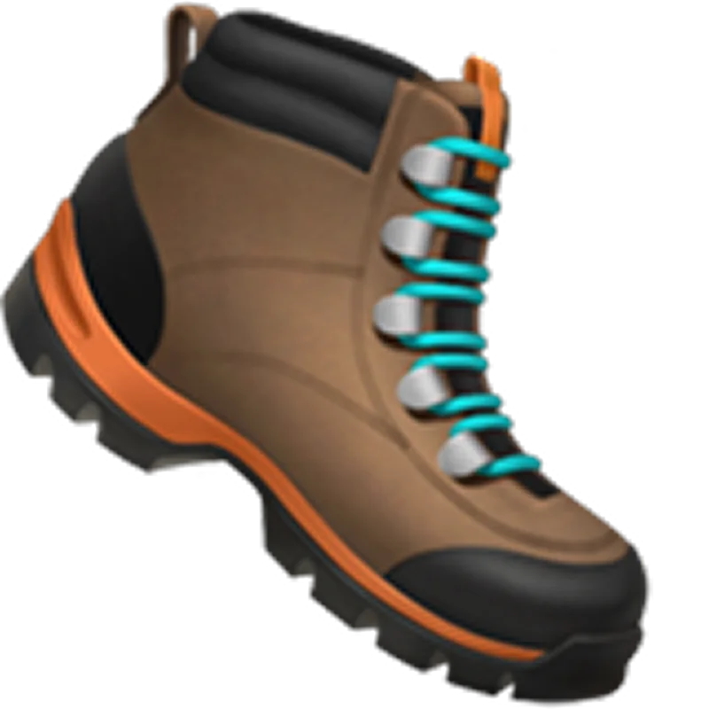 Brown Hiking Boot with Turquoise Laces | Free PNG