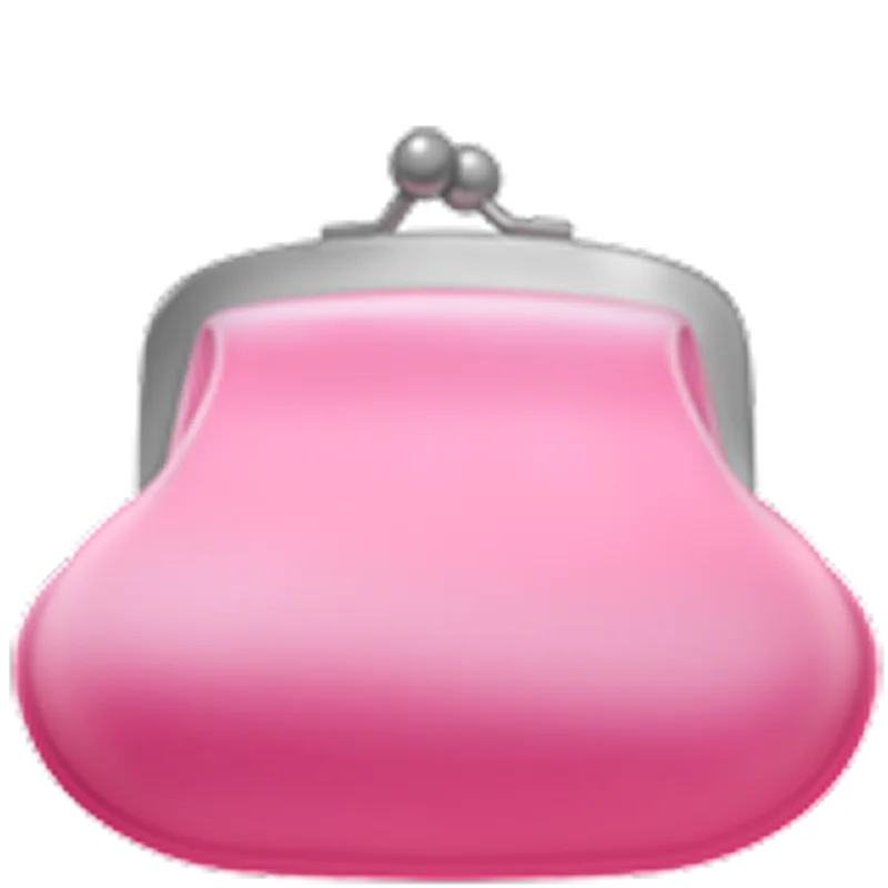 Glossy Pink Coin Purse with Silver Clasp Free PNG