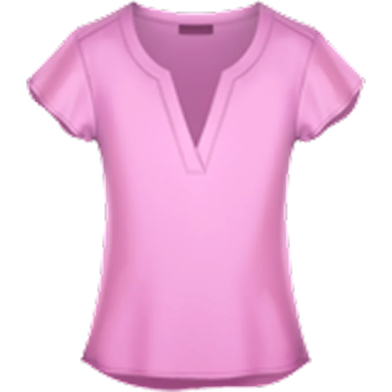 Pink Short-Sleeve V-Neck Top Free PNG