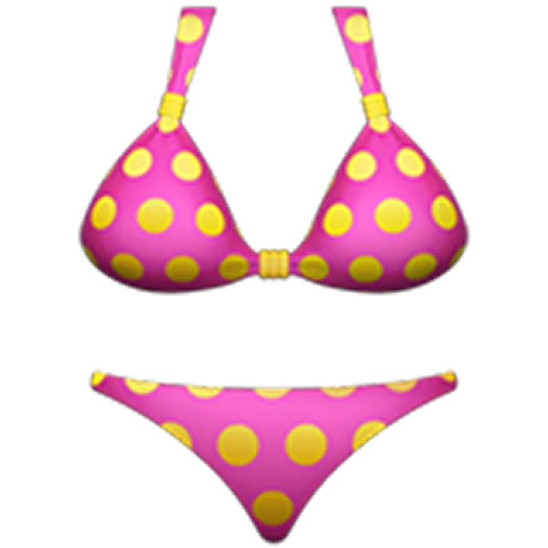 Pink Polka Dot Bikini Set Free PNG