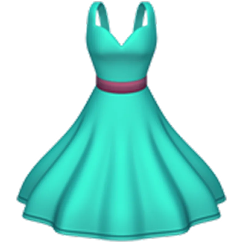 Turquoise Flared Dress with Magenta Waistband Free PNG