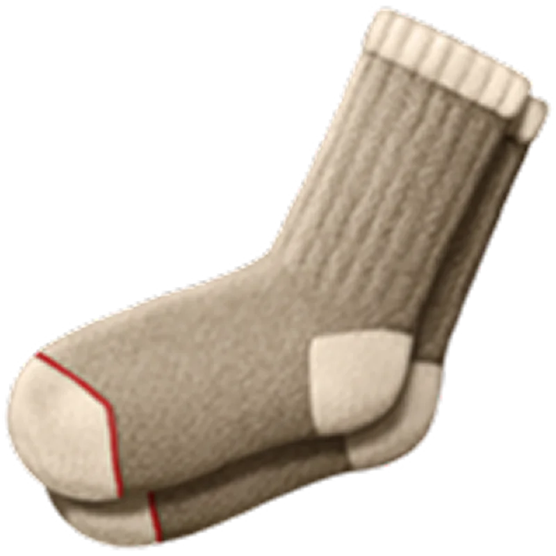 Beige Knit Sock with Reinforced Heel and Toe - Free PNG