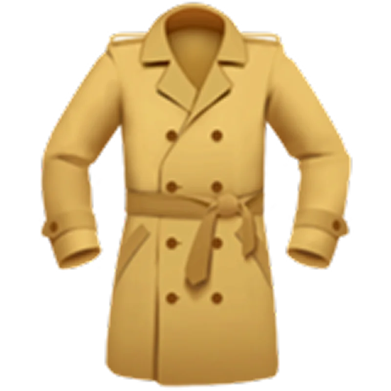Golden Trench Coat Icon Free PNG