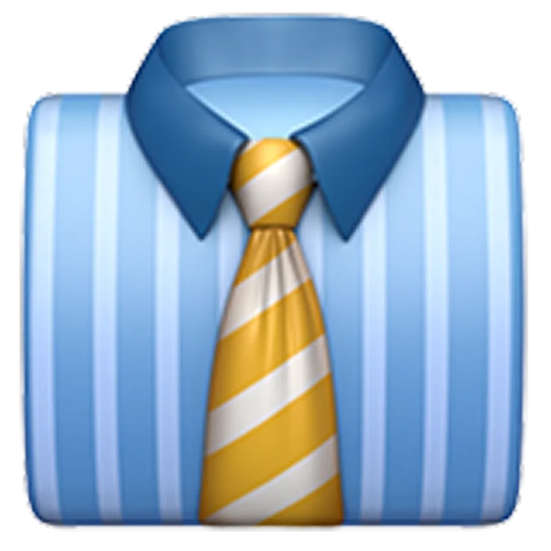 Blue Striped Shirt with Yellow Tie Free PNG