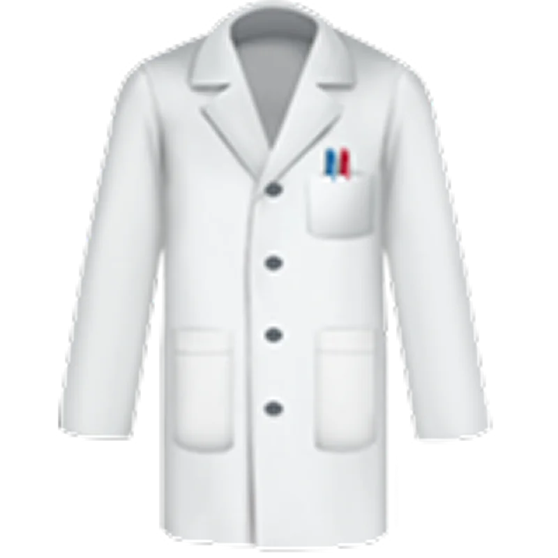 White Lab Coat with Chest Pocket and Pens - Free PNG