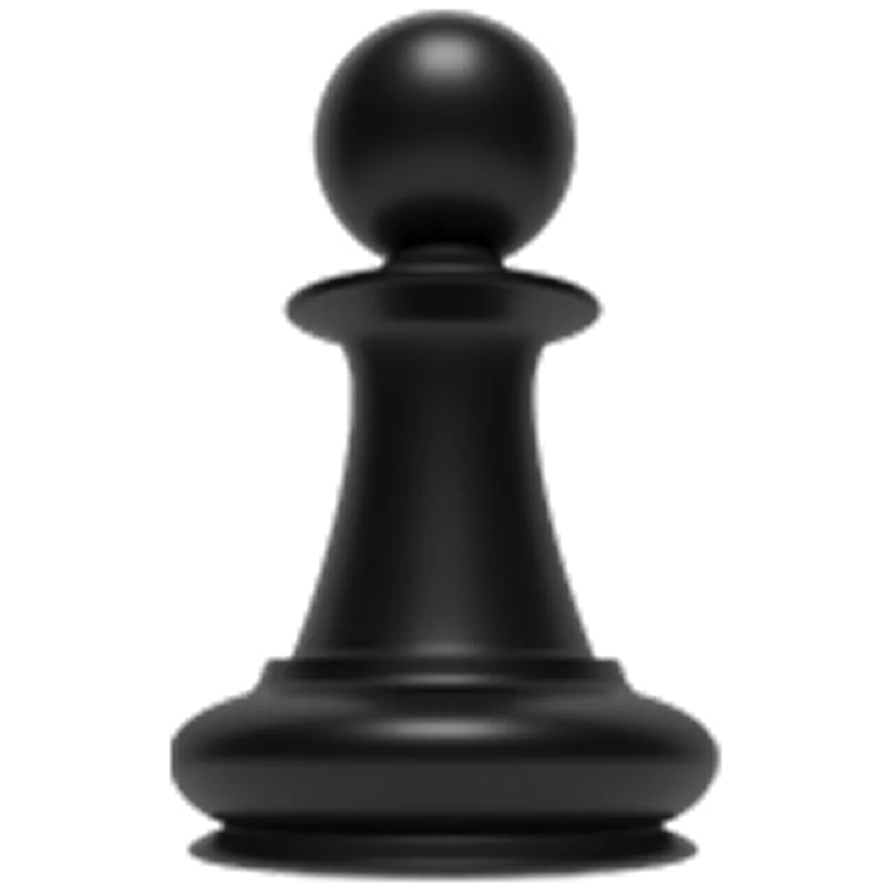 Glossy Black Chess Pawn Free PNG