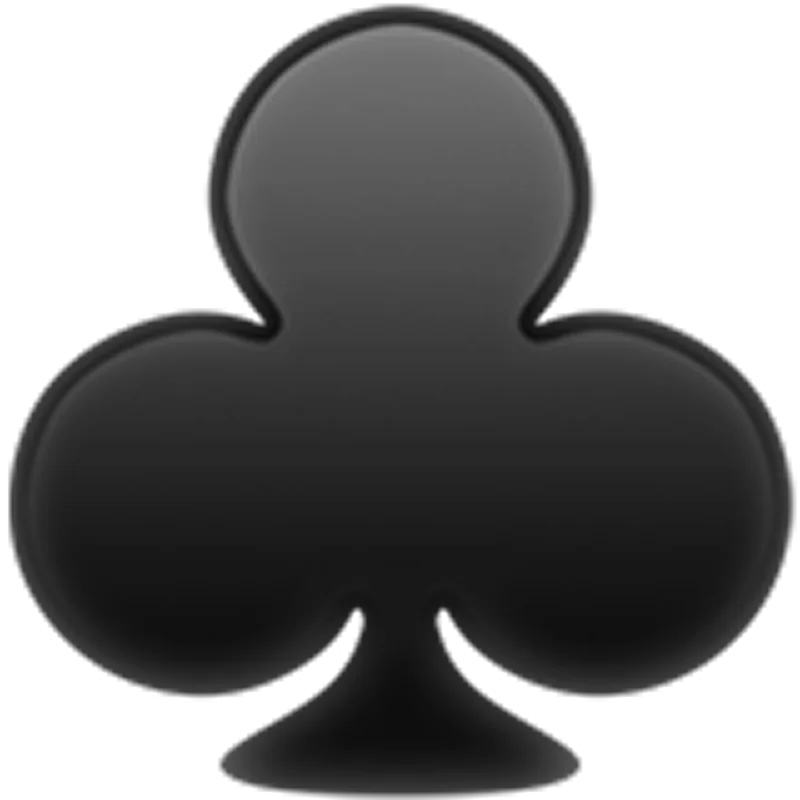 Glossy Black Club Playing Card Suit Symbol Free PNG