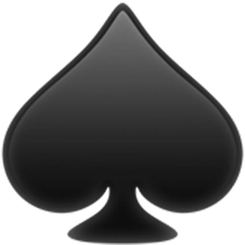 Glossy Black Spade Playing Card Symbol Free PNG