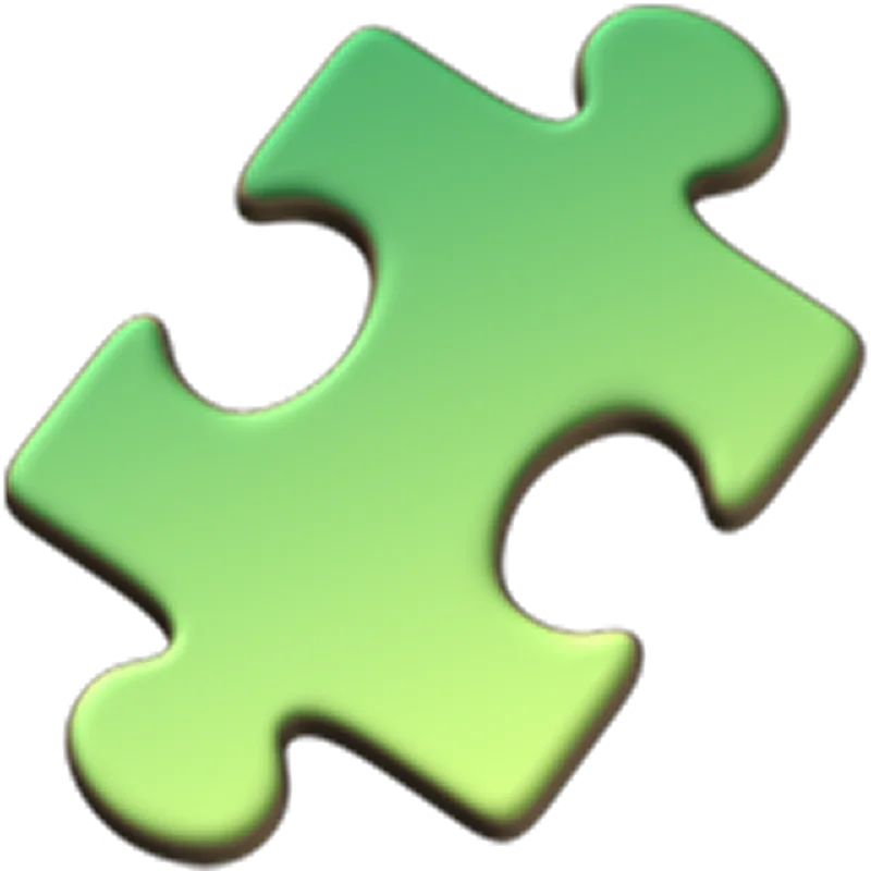 Green Glossy Jigsaw Puzzle Piece Free PNG